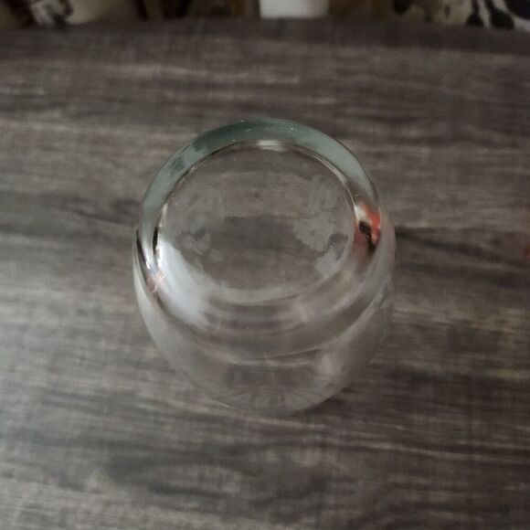 Etched Clear Glass Bud Vase 6.5” Tall Vintage - Picture 8 of 8